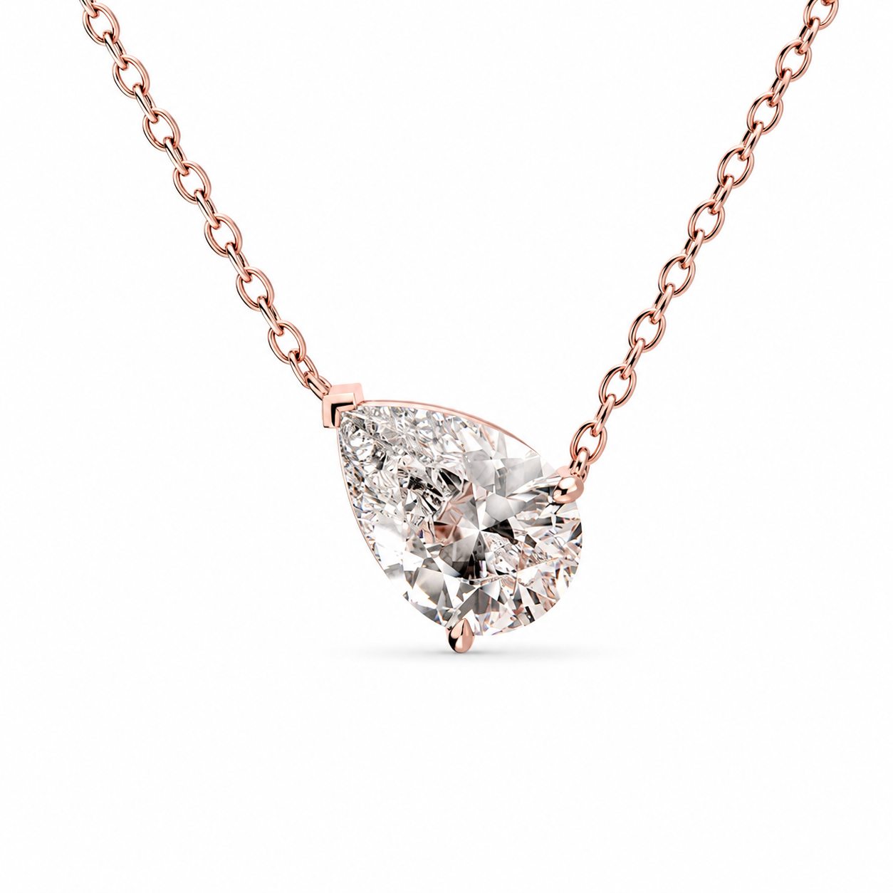 Pear Solitaire Diamond Necklace