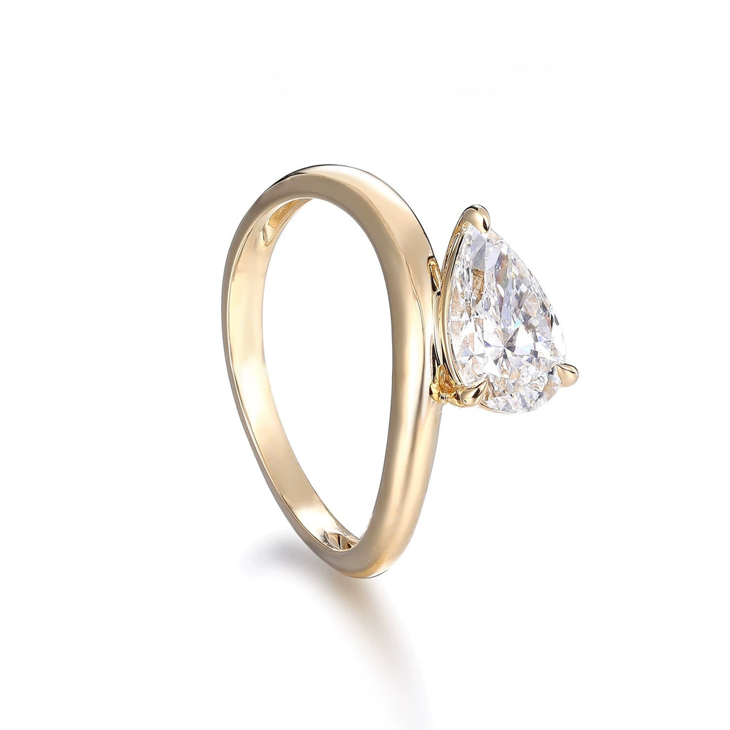 The Solis Pear Diamond Ring