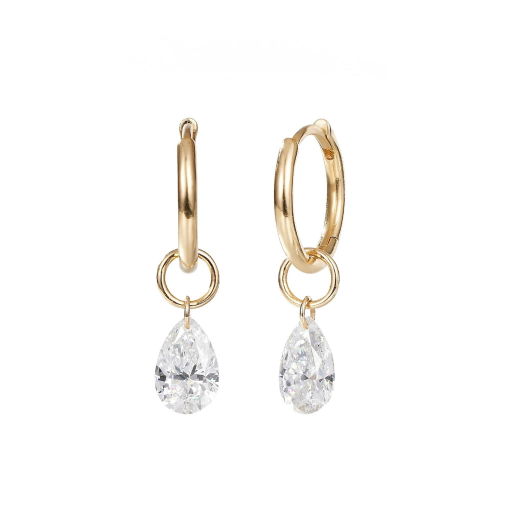 The Lumi Pear Charm Hoops