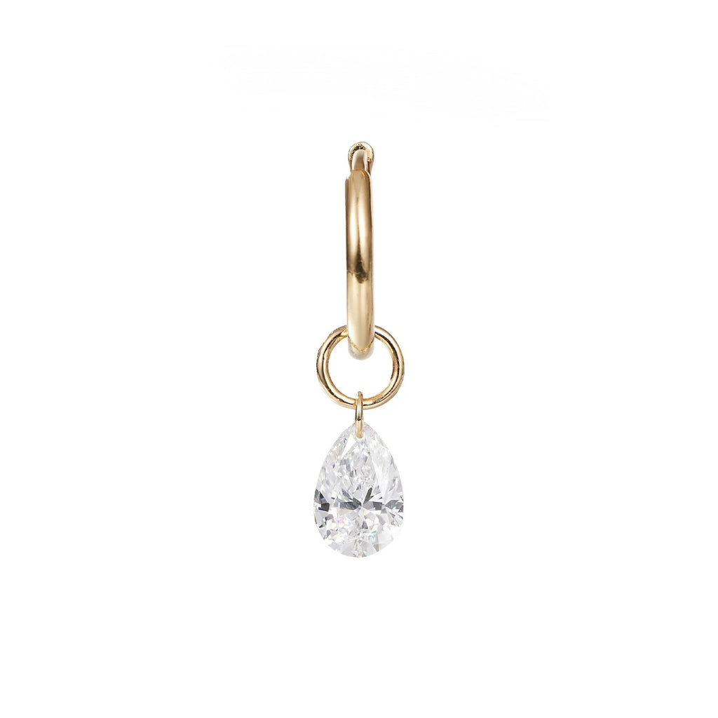 The Lumi Pear Charm Hoops