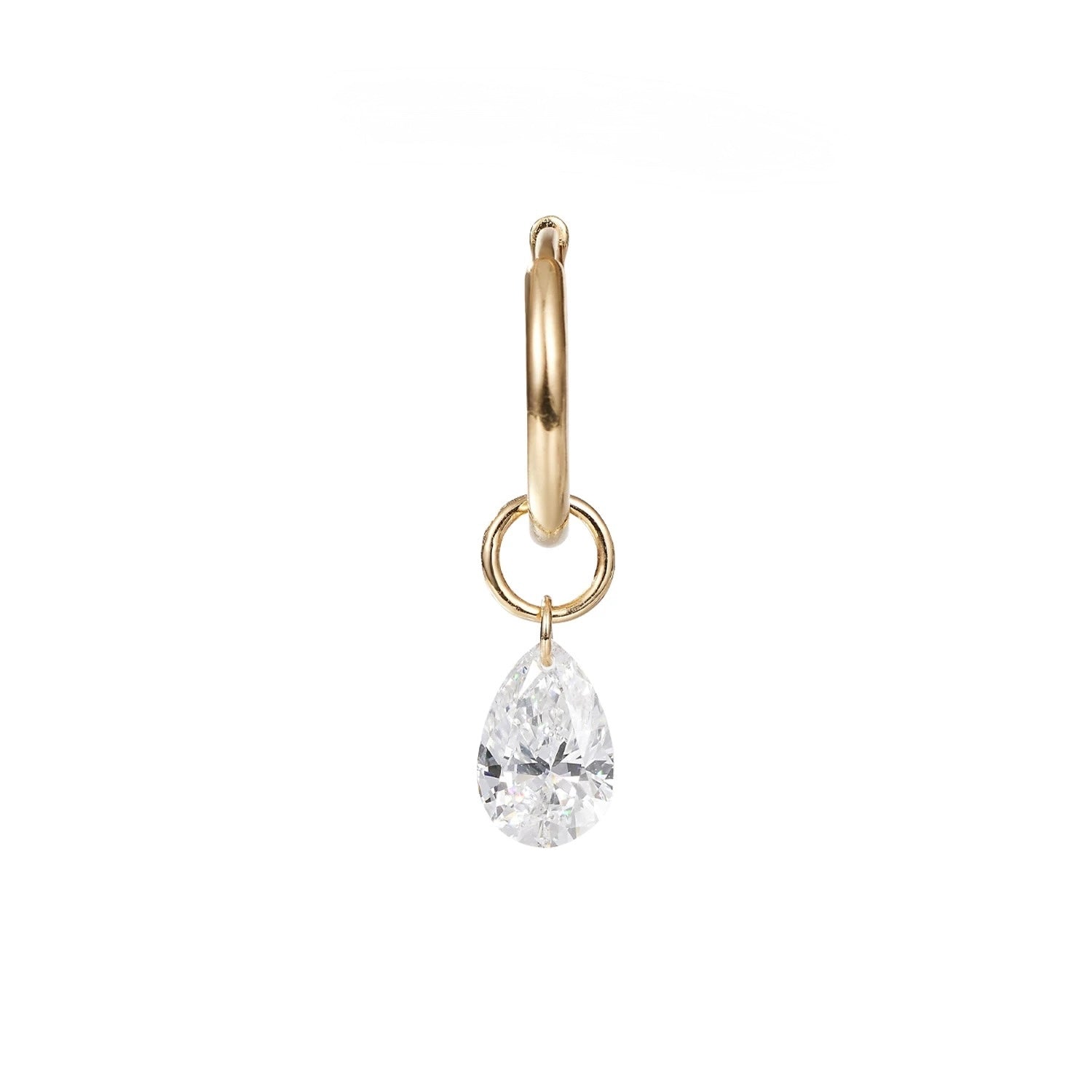 The Lumi Pear Charm Hoops