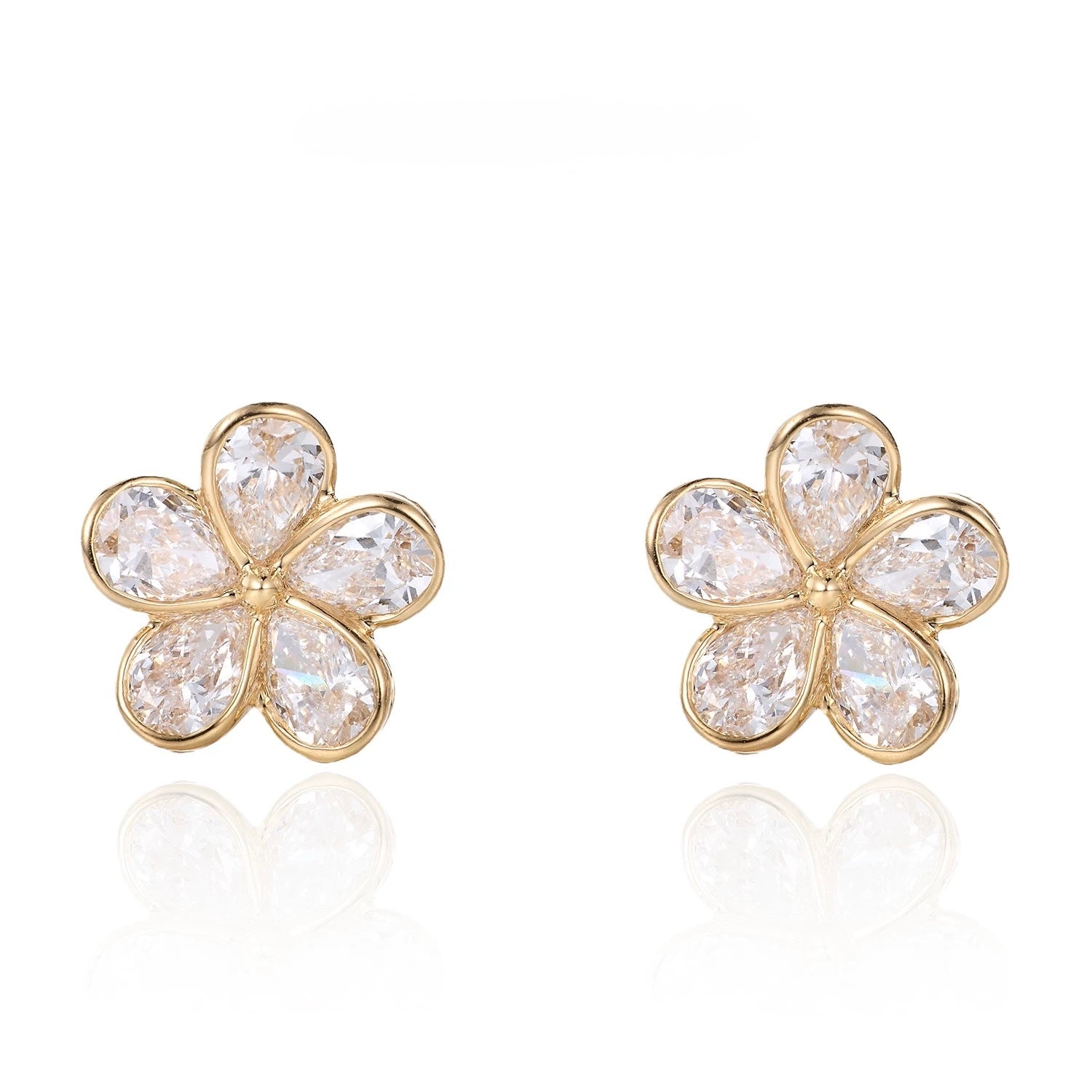 Flora Five-Petal Diamond Studs