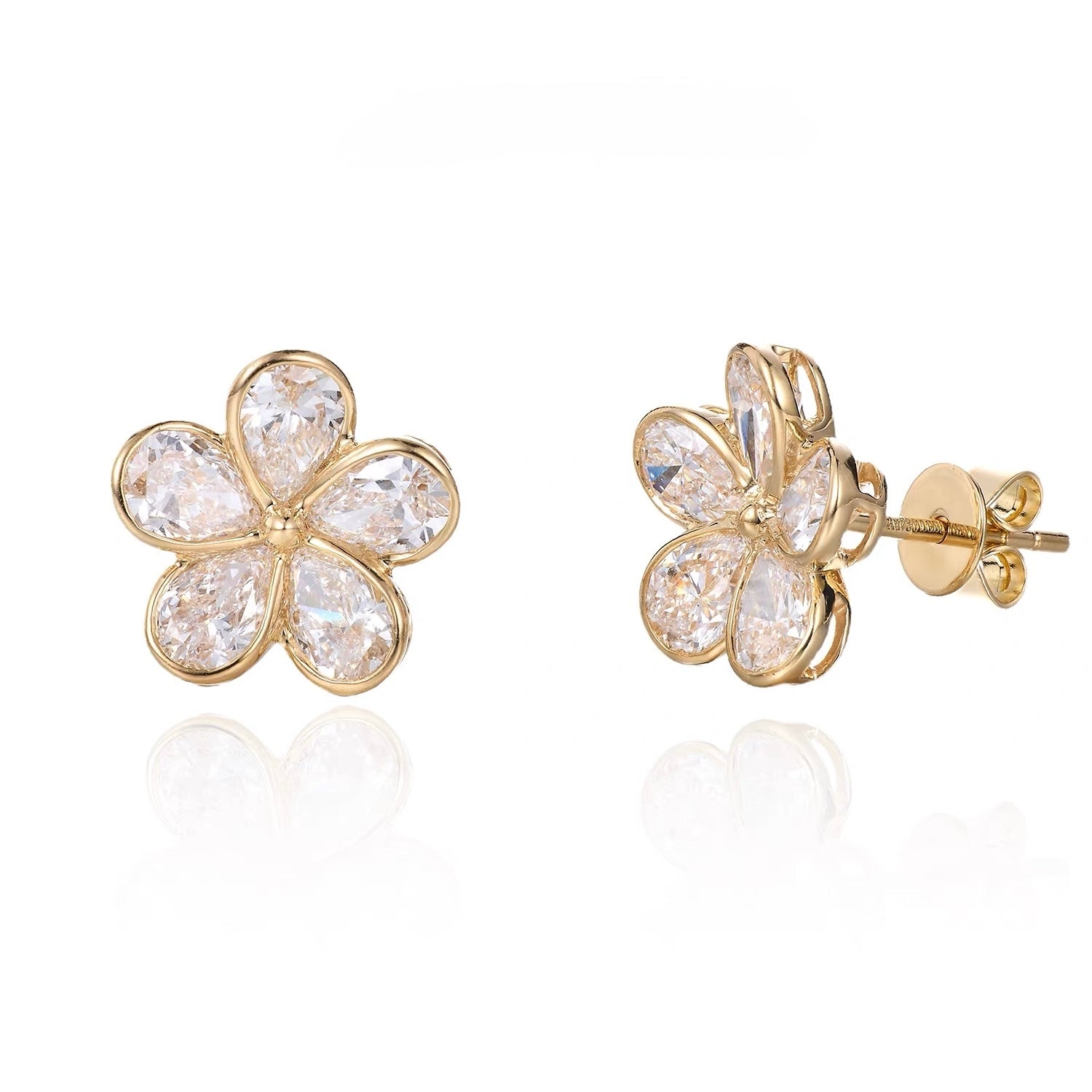 Flora Five-Petal Diamond Studs