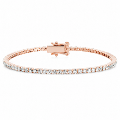 Lucent lab-grown diamond tennis bracelet in rose gold with closed clasp