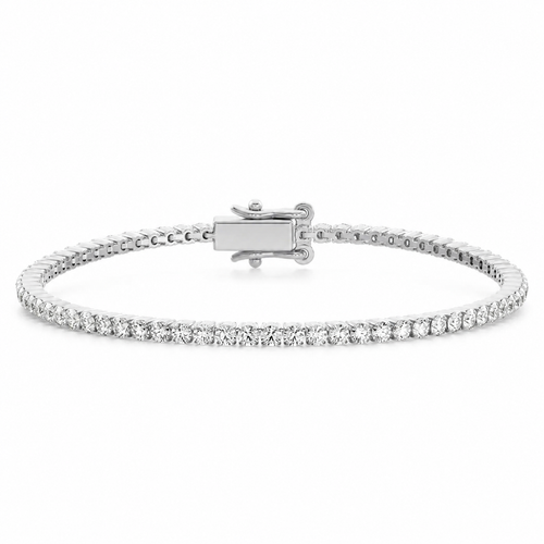 Lucent lab-grown diamond tennis bracelet in white gold with closed clasp