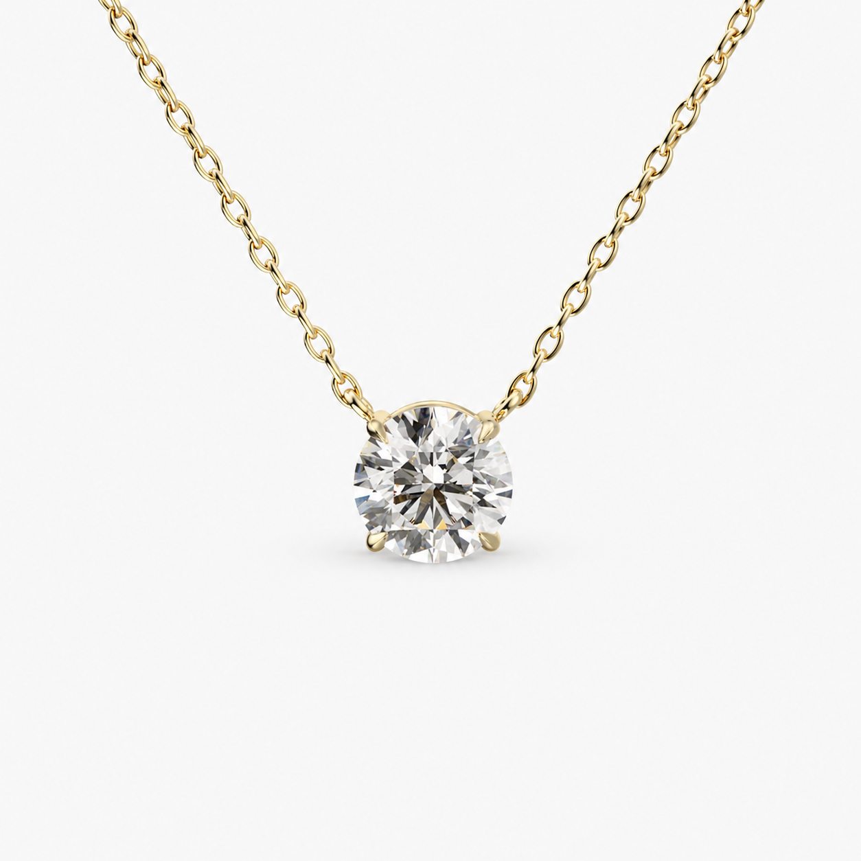 Classic Round Solitaire Diamond Necklace