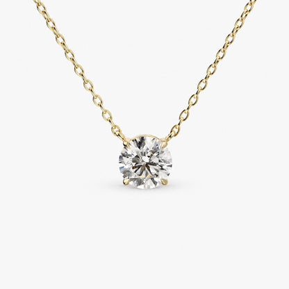 Classic Round Solitaire Diamond Necklace