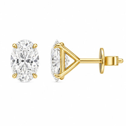 Classic Oval Diamond Stud Earrings