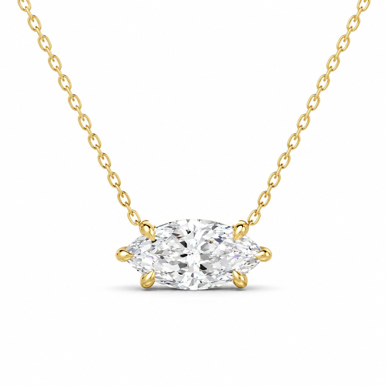 Marquise Solitaire Diamond Necklace