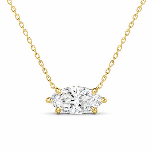 Marquise Solitaire Diamond Necklace