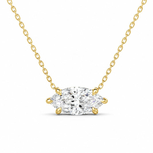 Marquise Solitaire Diamond Necklace