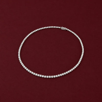 Square Set Diamond Tennis Necklace
