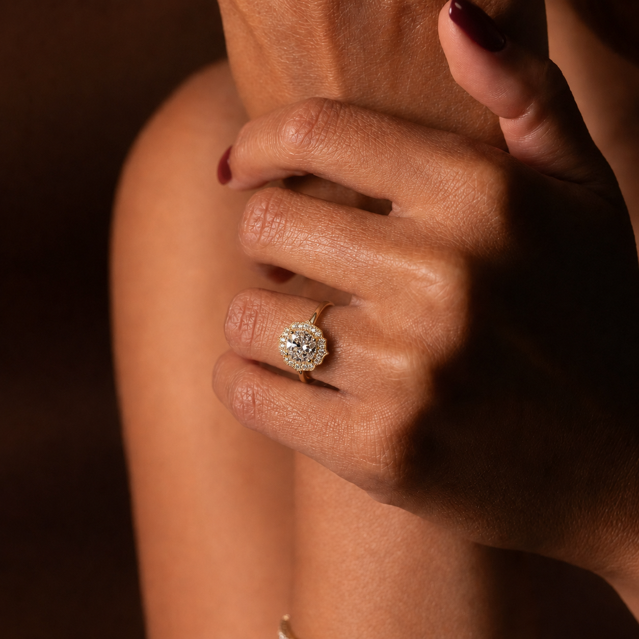 Celestine Halo Ring