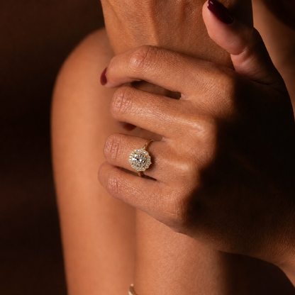 Celestine Halo Ring