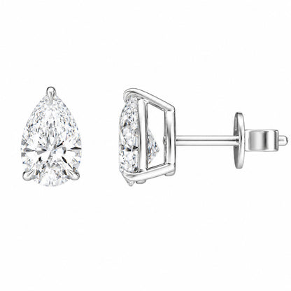 Pear Diamond Stud Earrings