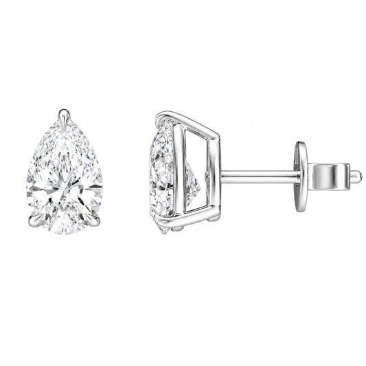 Pear Diamond Stud Earrings