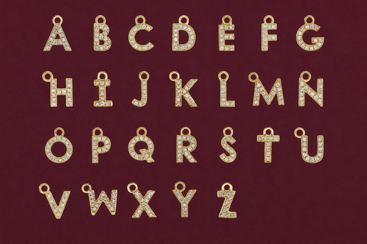 Diamond Pavé Initial Charm