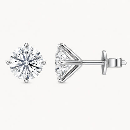 Classic Round Solitaire Stud Earrings