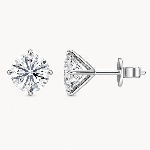 Classic Round Solitaire Stud Earrings