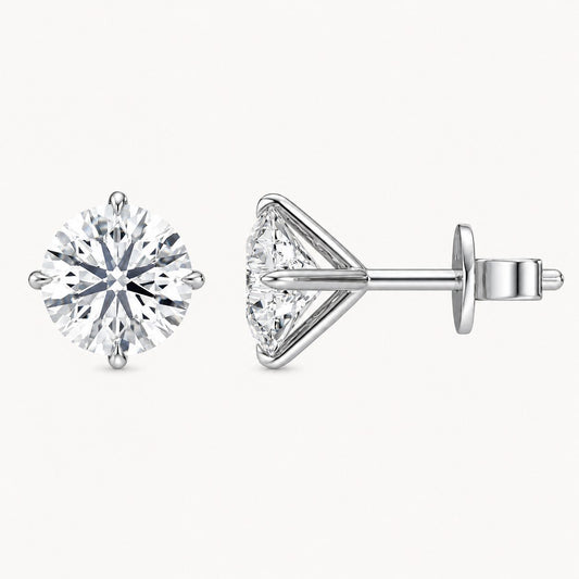 Classic Round Solitaire Stud Earrings