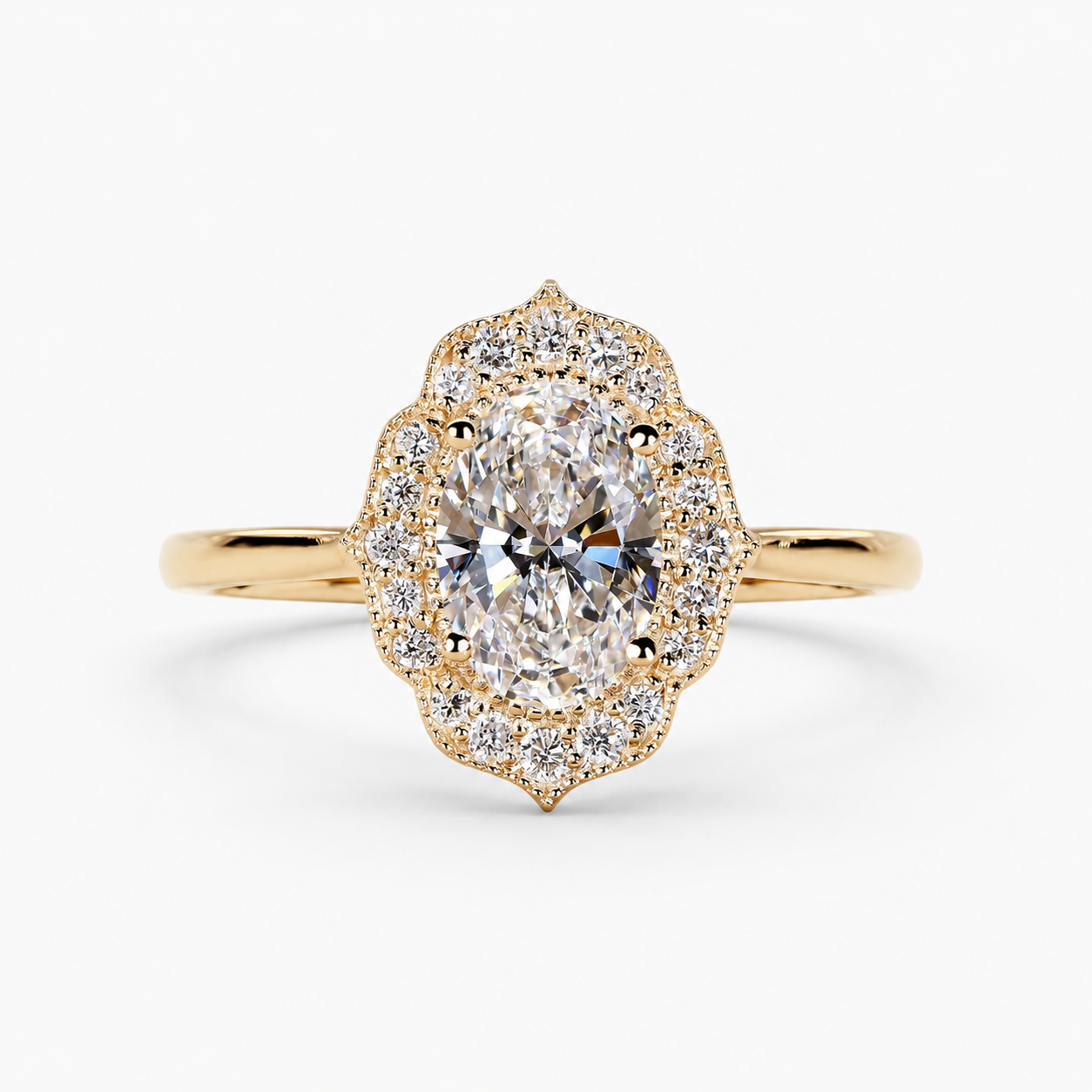 Celestine Halo Ring