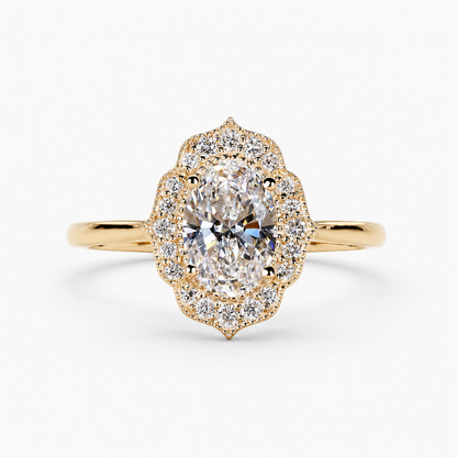 Celestine Halo Ring