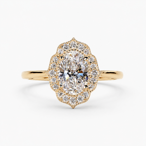 Celestine Halo Ring