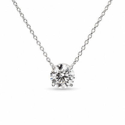 Classic Round Solitaire Diamond Necklace