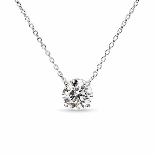 Classic Round Solitaire Diamond Necklace