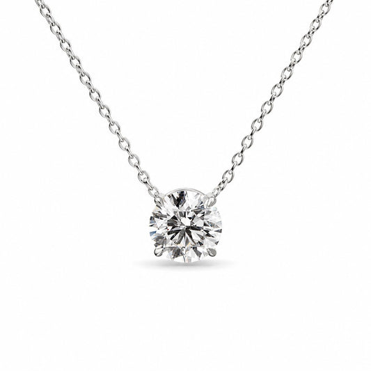 Classic Round Solitaire Diamond Necklace