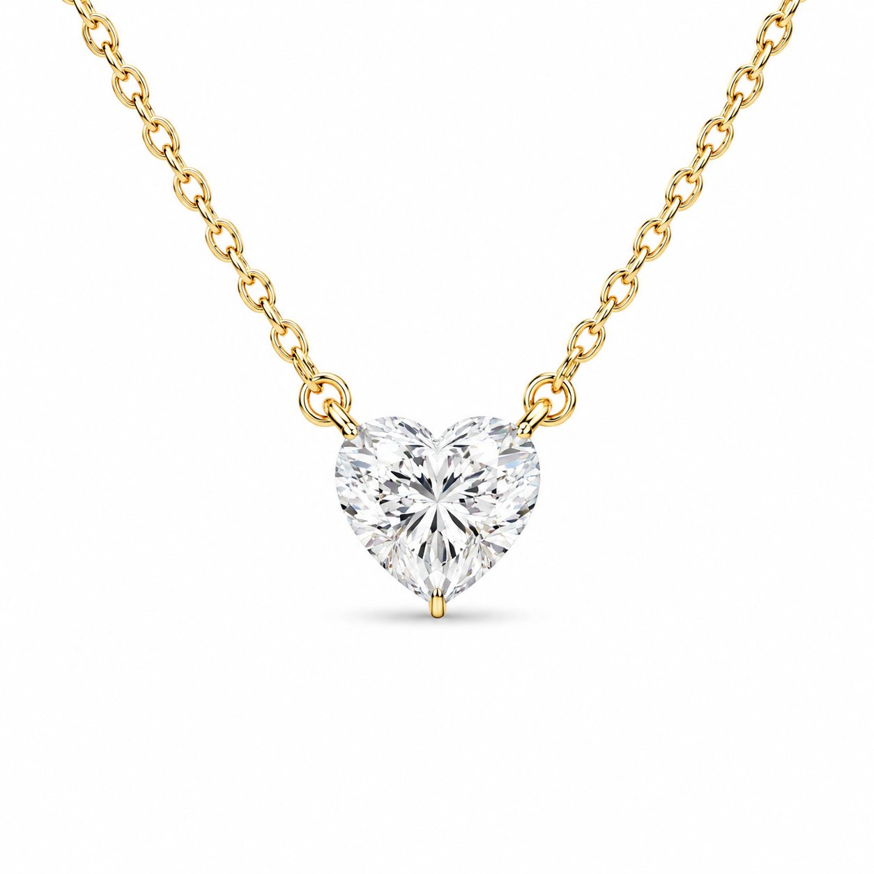 Heart Solitaire Diamond Necklace