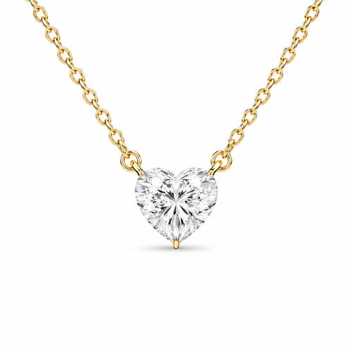 Heart Solitaire Diamond Necklace