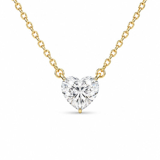 Heart Solitaire Diamond Necklace