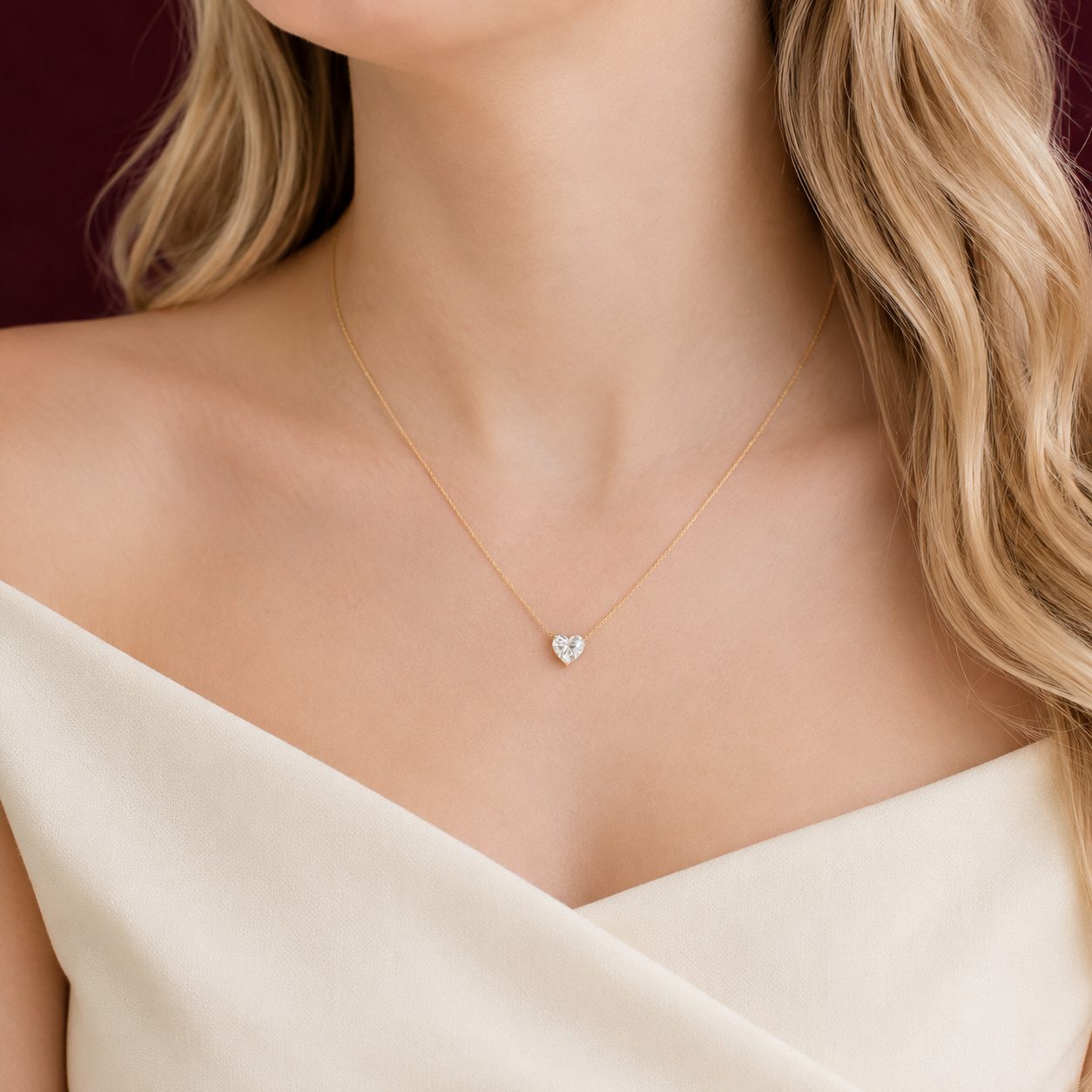 Heart Solitaire Diamond Necklace