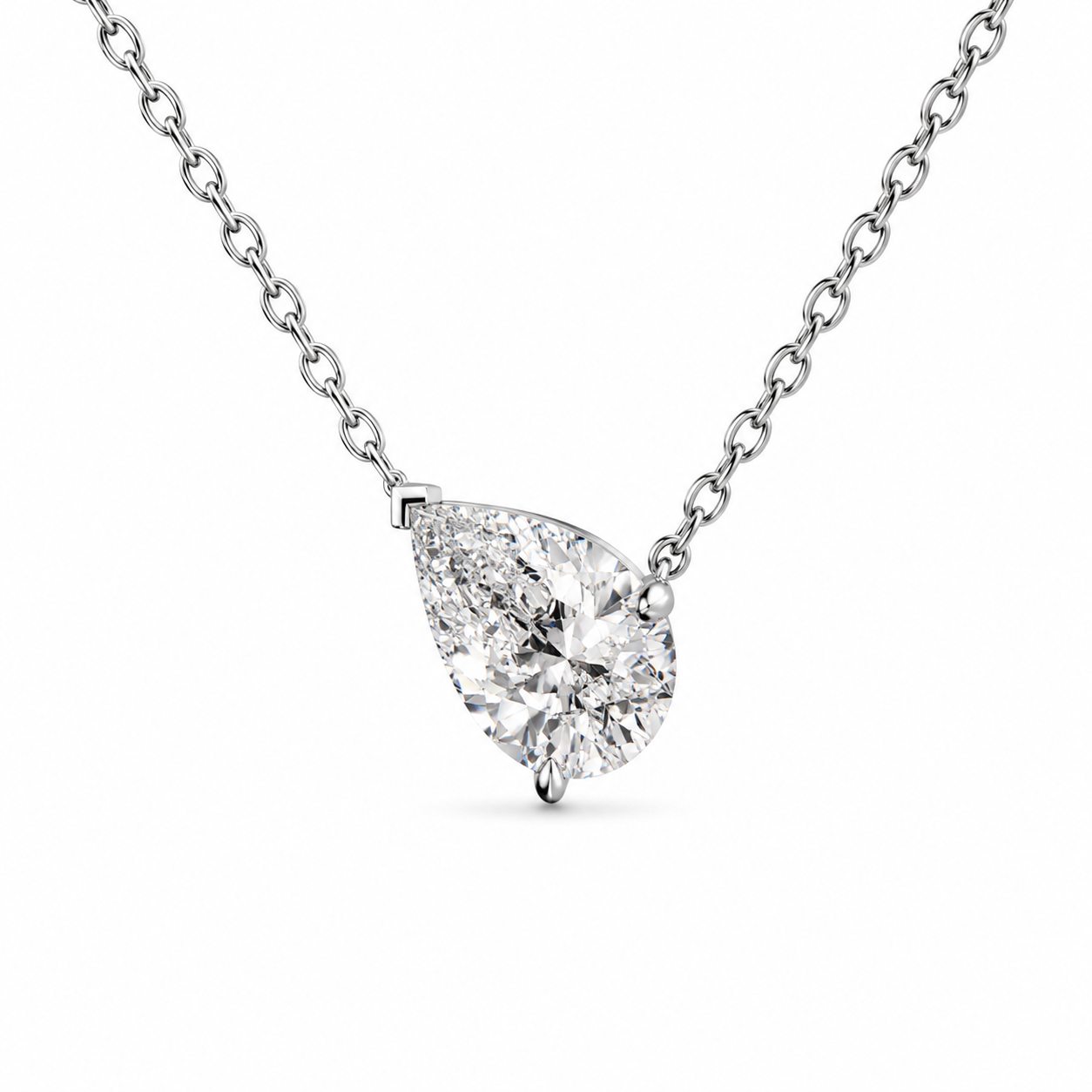 Pear Solitaire Diamond Necklace