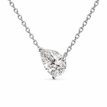 Pear Solitaire Diamond Necklace