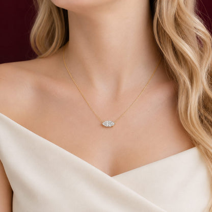 Marquise Solitaire Diamond Necklace