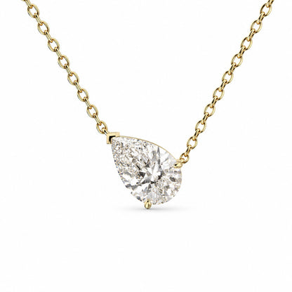 Pear Solitaire Diamond Necklace