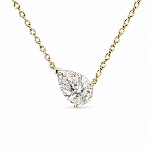 Pear Solitaire Diamond Necklace