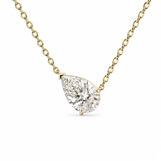 Pear Solitaire Diamond Necklace