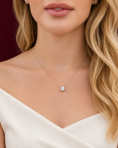 Classic Round Solitaire Diamond Necklace