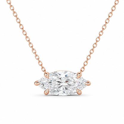 Marquise Solitaire Diamond Necklace