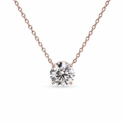 Classic Round Solitaire Diamond Necklace