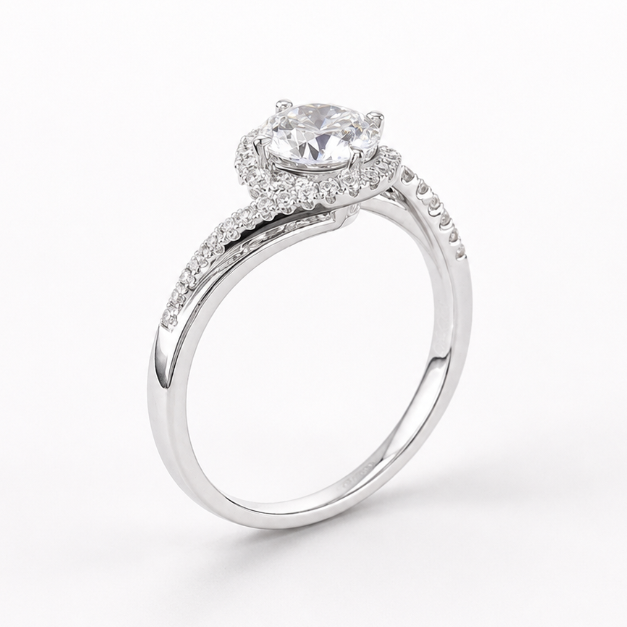 Serene Twist Halo Ring