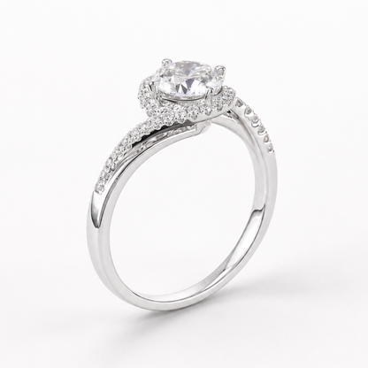 Serene Twist Halo Ring