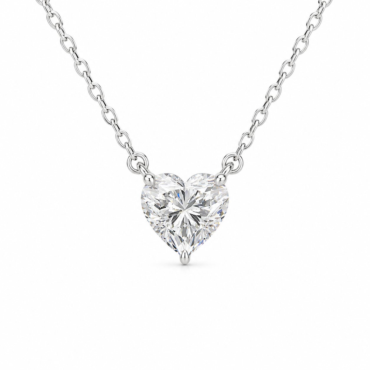 Heart Solitaire Diamond Necklace