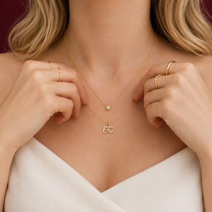 Diamond Pavé Initial Charm